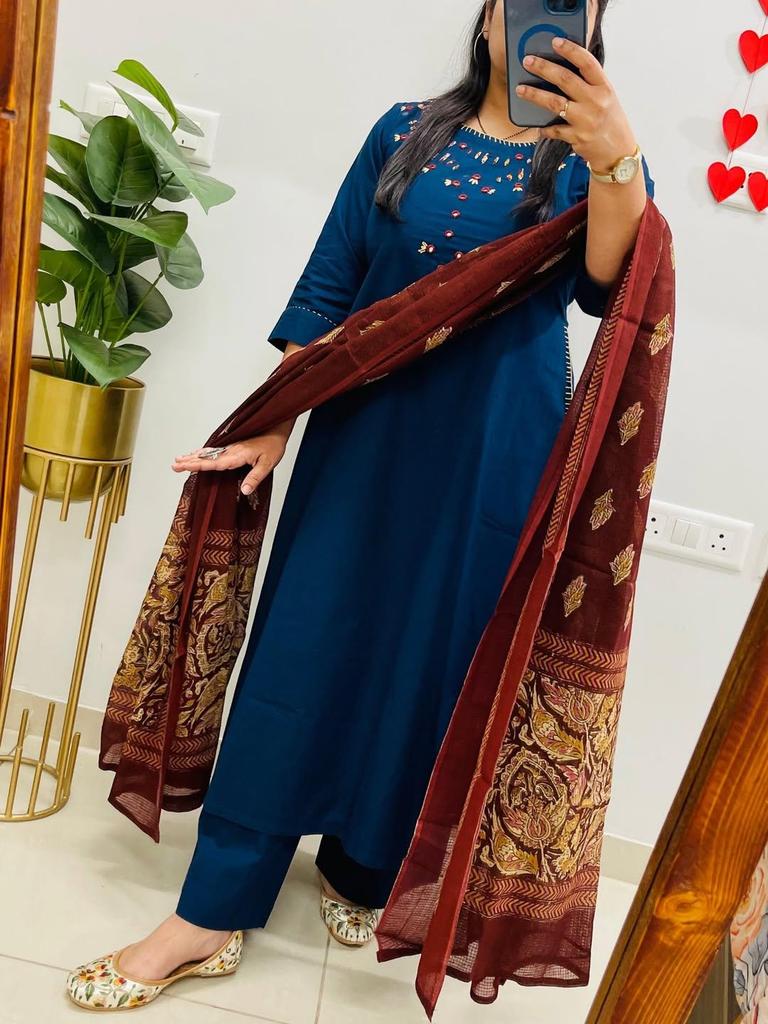 Индийский женский болливудский хлопковый курти сальвар костюм для вечеринки дизайнерский набор сальвар камиз