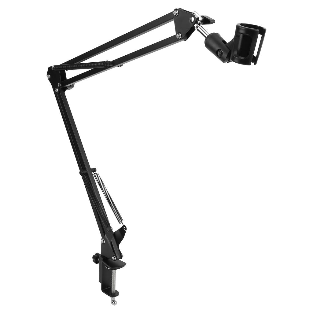 Микрофонная стойка-ножницы подвесная профессиональная металлическая с регулируемым рычагом держатель для микрофона черная
