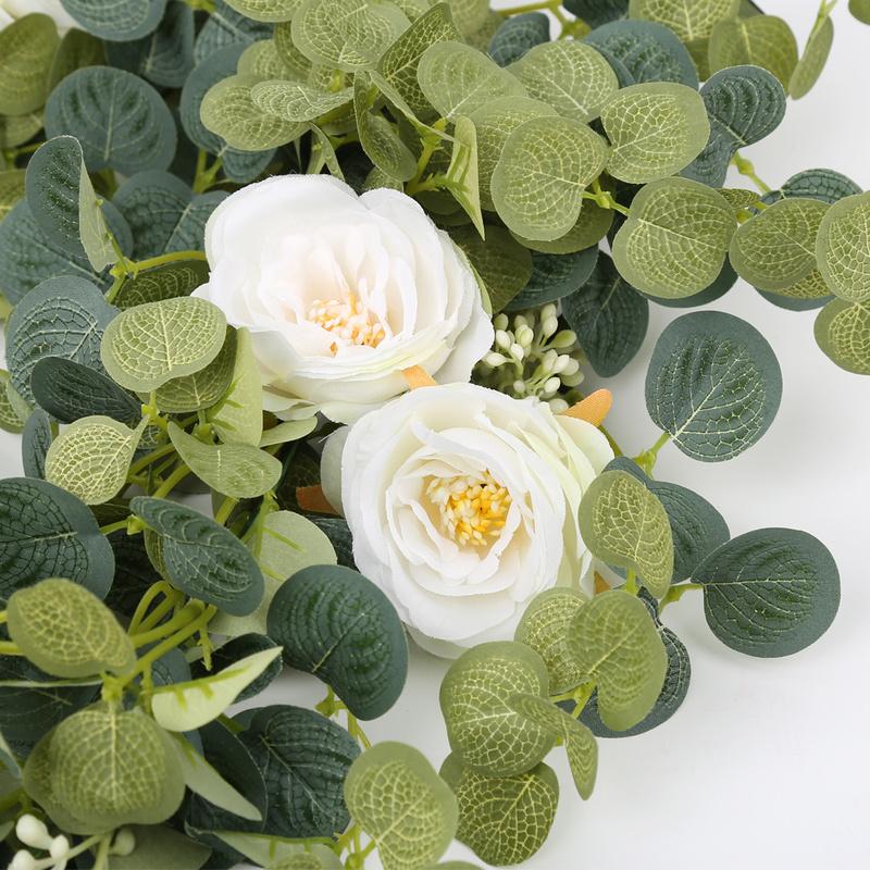 1,8 м искусственный эвкалипт с гирляндой из камелий, подвесной ротанговый домашний сад, свадебный фон, настенный декор