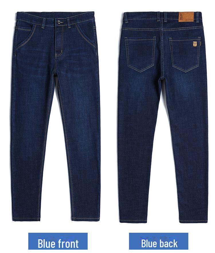 Мужские теплые джинсы Xintang из плотного бархата — свободный прямой крой для повседневной и деловой одежды на осень/зиму.