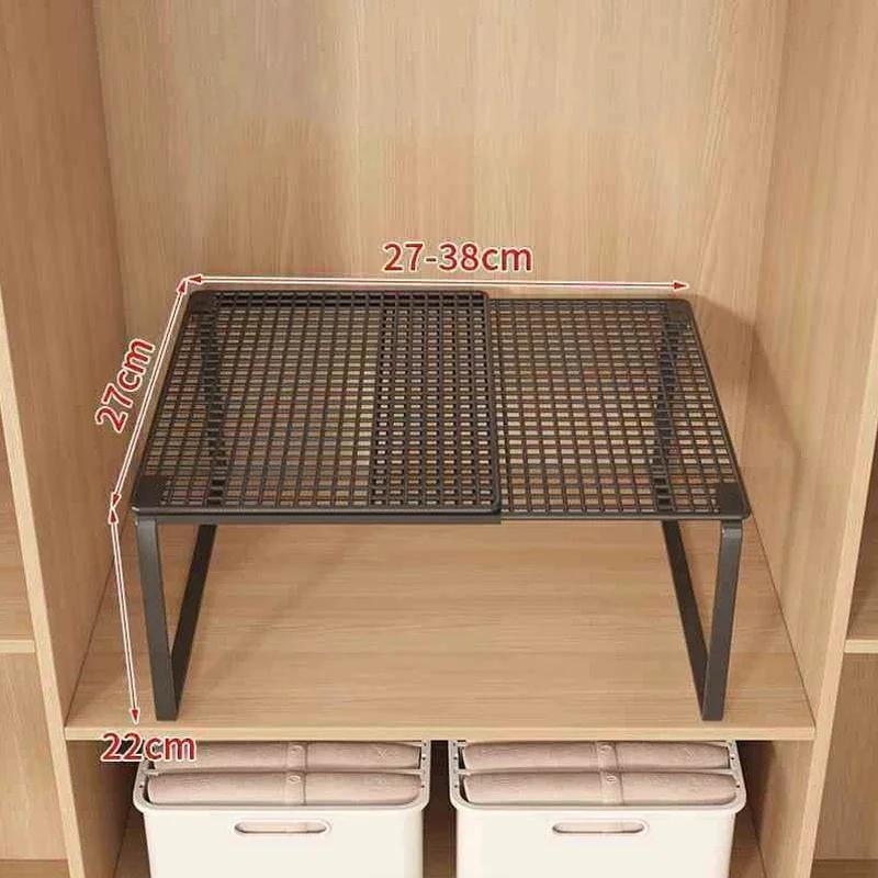 1pc Scalable Wardrobe Layered Storage Shelf Large-Capacity Stackable Partition Board Rack Cabinet Organizer Fully Utilize Space
