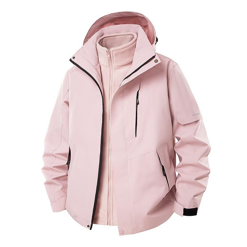 Womens Mens 3 In 1 Detachable Winter Hiking Jacket Waterproof Windproof Outdoor Camping Trekking Coat