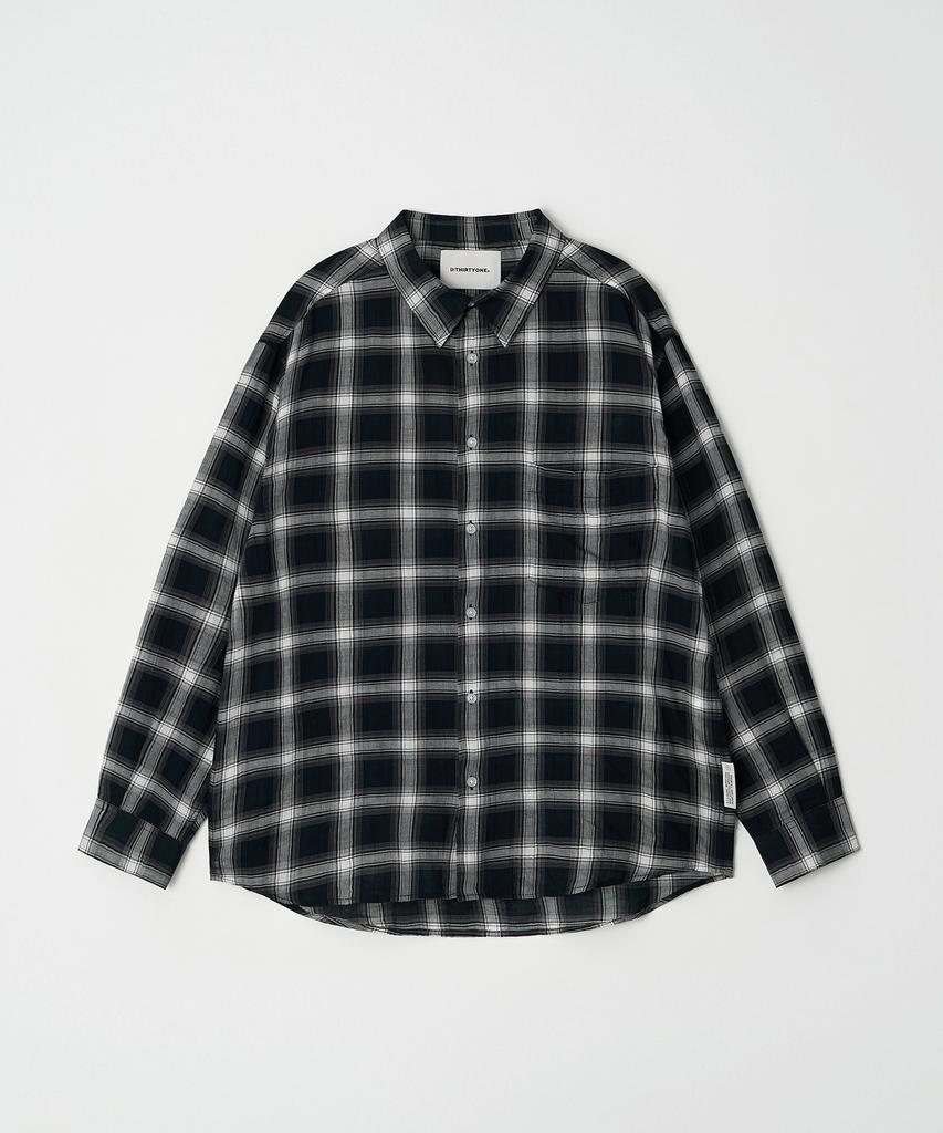 DTHIRTYONE All Day Linen-Like Check Shirt (Black)