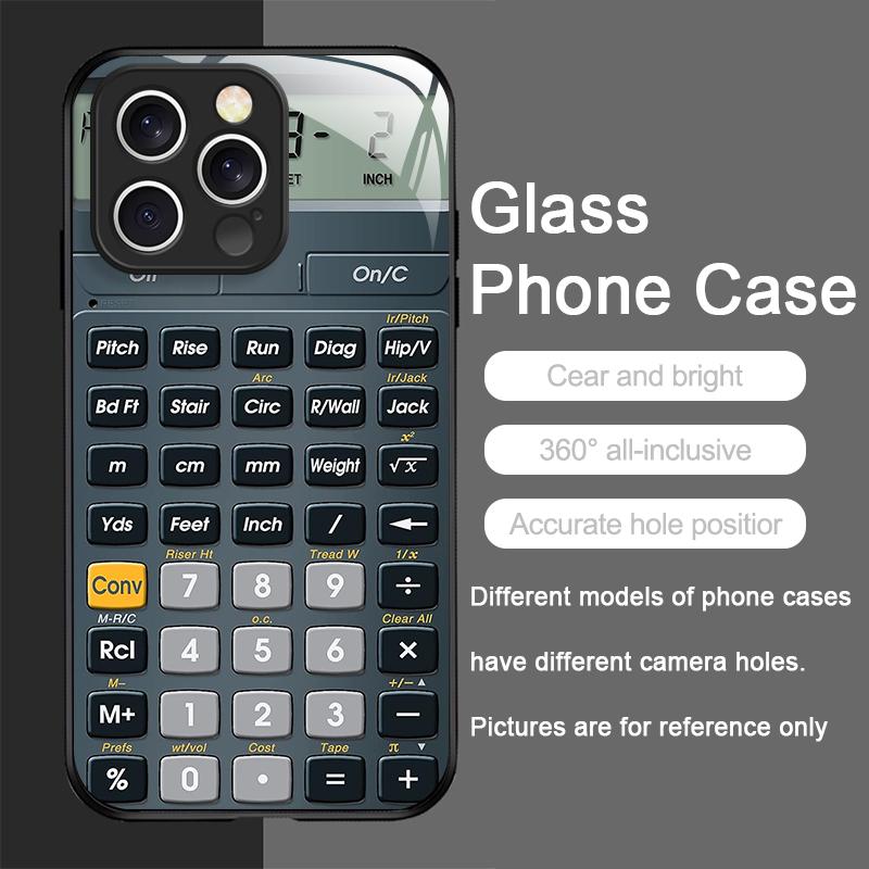Забавный чехол из закаленного стекла с рисунком калькулятора для IPhone 17 16 Pro Max 15 14 13 12 Mini 11 X XS MAX 7 8 Plus