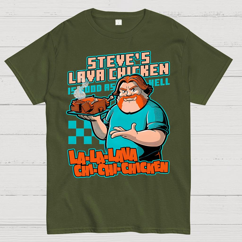 Steve's Lava Chicken Unisex 100% Cotton Summer Casual Cool Loose T-Shirt