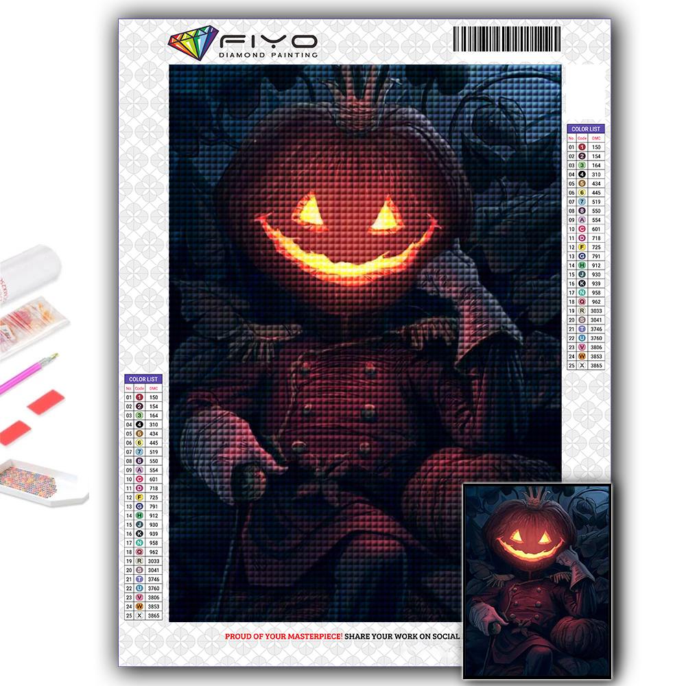 Алмазная картина Хэллоуин Страшная голова тыквы Человек Алмазная мозаика Ремесло Алмазная вышивка Картина