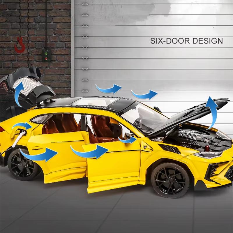 1:24 Lamborghini URUS внедорожник модифицированная версия литая модель автомобиля из металлического сплава звук и свет инерционный механизм семь дверей коллекция детские игрушки мальчики подарок