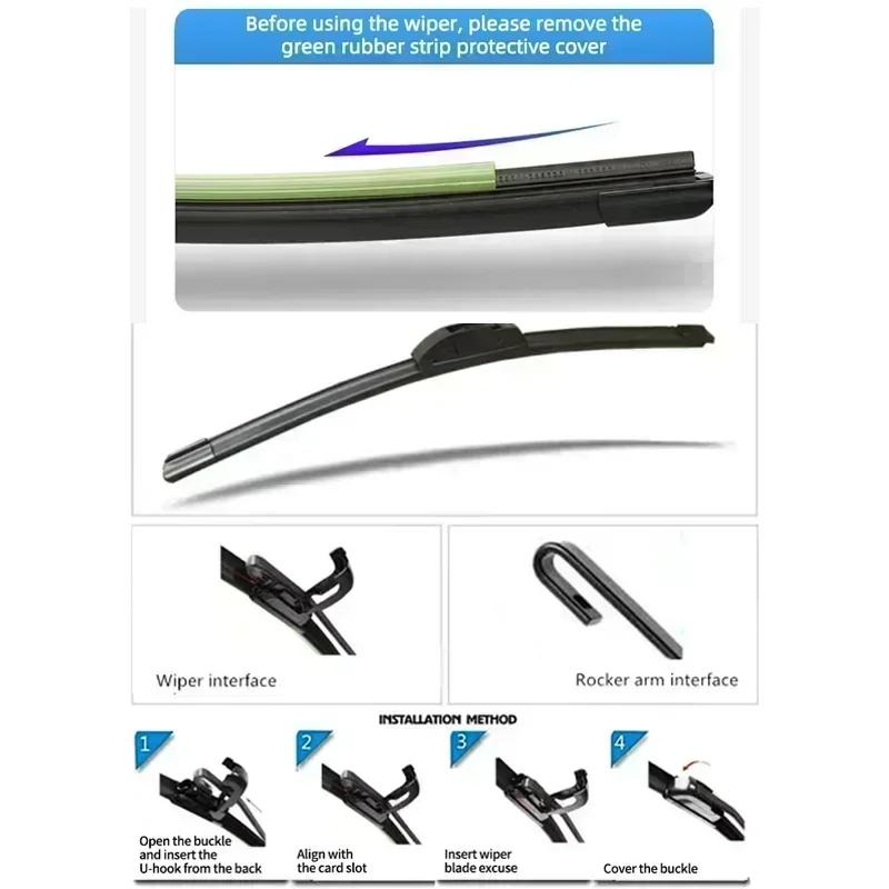 3x Front Rear Wiper Blades For Mitsubishi Pajero V80 V87 V93 V97 2007 - 2020 Montero Shogun Windshield Windscreen Window Brushes