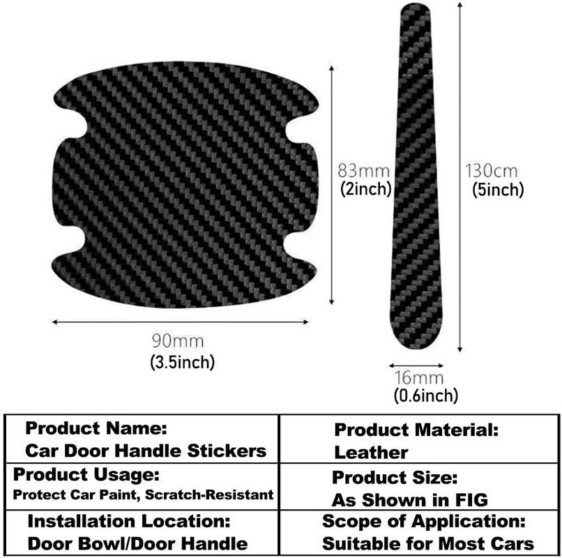 14 шт. Защита от царапин на чашки ручек дверей автомобиля, наклейки из углеродного волокна, защитная полоса для зеркал заднего вида, для автомобиля, автоаксессуары