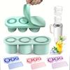 3pcs, Universal Portable Water Cup Special Ice Mold, Ice Tray, Silicone Hollow Cylindrical Ice Box with Lid and Ice Bucket