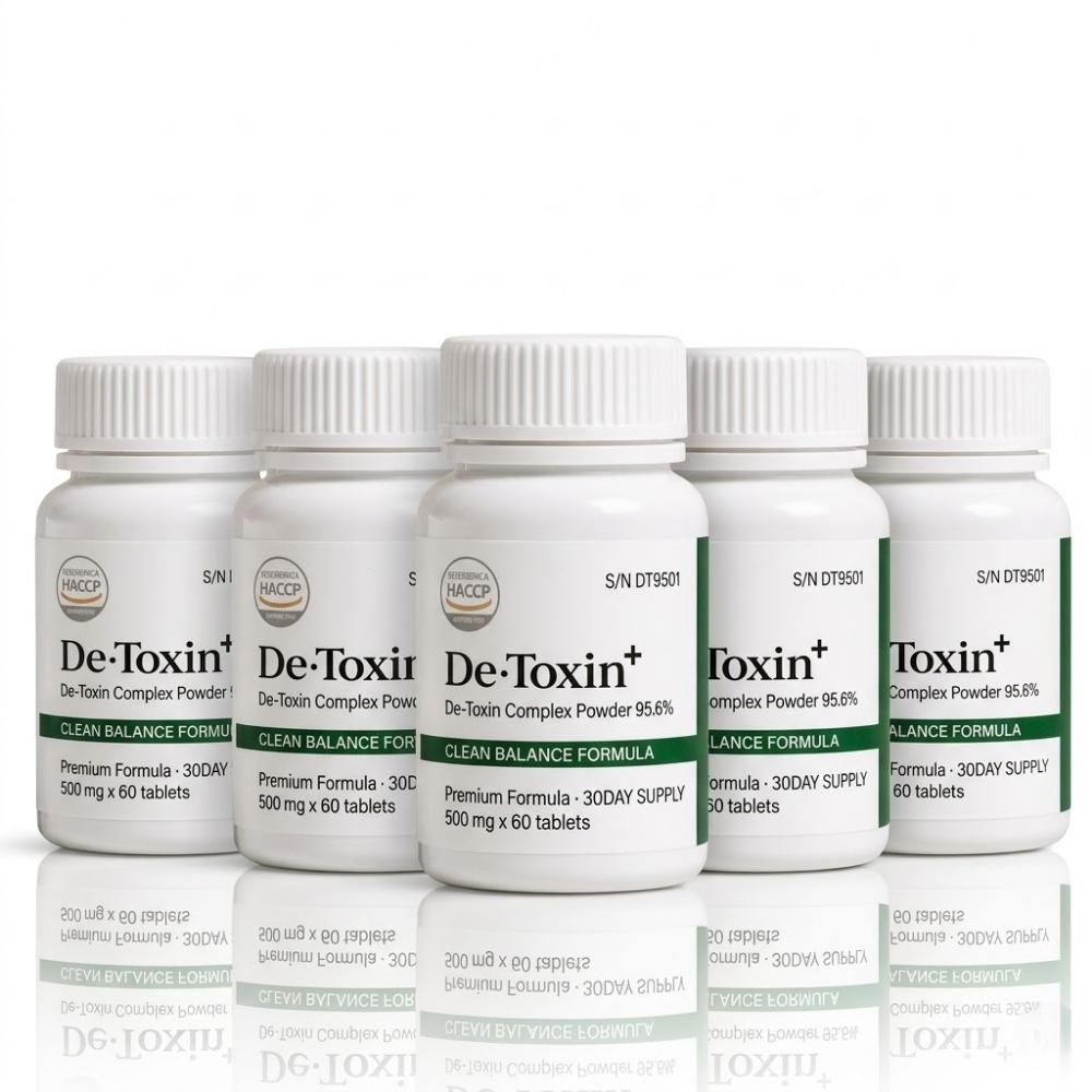 Detoxin Tablets, Patented Formula 95.6%, 5 Boxes, 1 Box 60 Tablets, 5 pcs Ingredients: may be subject to change at the | 60 Tablets 5 pcs