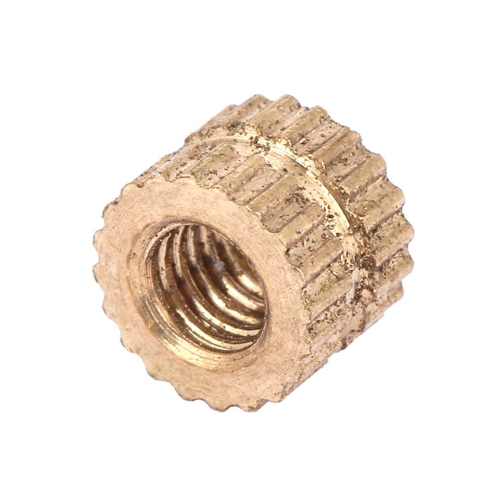 50pcs M3 Brass Cylinder Knurled Round Molded In Insert Embedded Nuts (M3*5*5.3)
