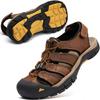 Outdoor and Sports Genuine Summer Size Men's Sandals, Leather, Stylish, Popular, Sandals, Non-Slip, Brown, 26.5cm