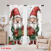 2 шт., шторы с 2D-печатью, с цифровой печатью, рождественские гномы, дарение подарков (2) Полиэстер (без стержня) Идеально для праздника