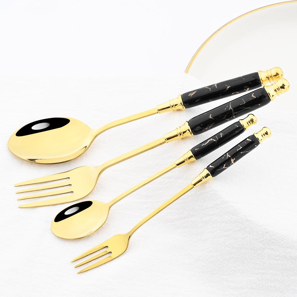 4/5 шт. набор столовой посуды с имитацией керамики, креативный нож, кофейная ложка, вилка, набор столовых приборов, посуда из нержавеющей стали, кухонные столовые приборы