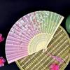 Бамбуковый антикварный складной веер в китайском стиле, летний женский танцевальный веер, портативный элегантный цветочный ручной веер, изысканные подарки