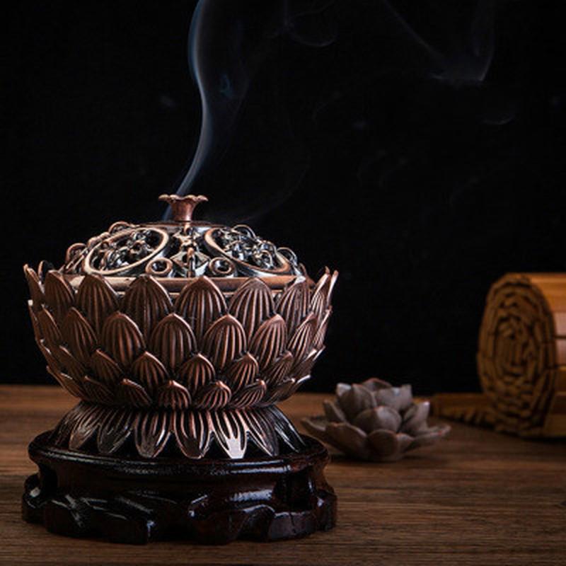 Сплав Лотос Подставка для благовоний Бронзовая подставка для аромапалочек Металлическое изделие Ручная работа Цензор Офисный Домашний декор