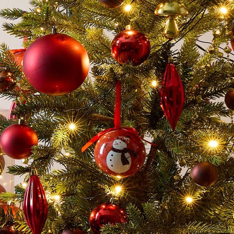 6/12 шт. 3-10 см Рождественские украшения Красные гальванизированные пластиковые рождественские шары Украшения для рождественской елки