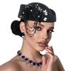 Retro British Hat For Women Elegant 3D Floral Decorated Flight Attendant Cap Beret Cosplay Costume Accessories