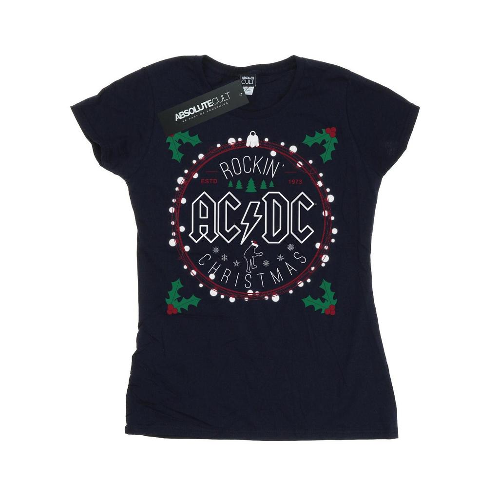 AC/DC Womens/Ladies Christmas Circle Cotton T-Shirt