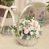 Woven Basket Imitation Rattan Pastoral Style Mini Flower Basket For Easter Birthday Wedding Party Decorations Photography Props