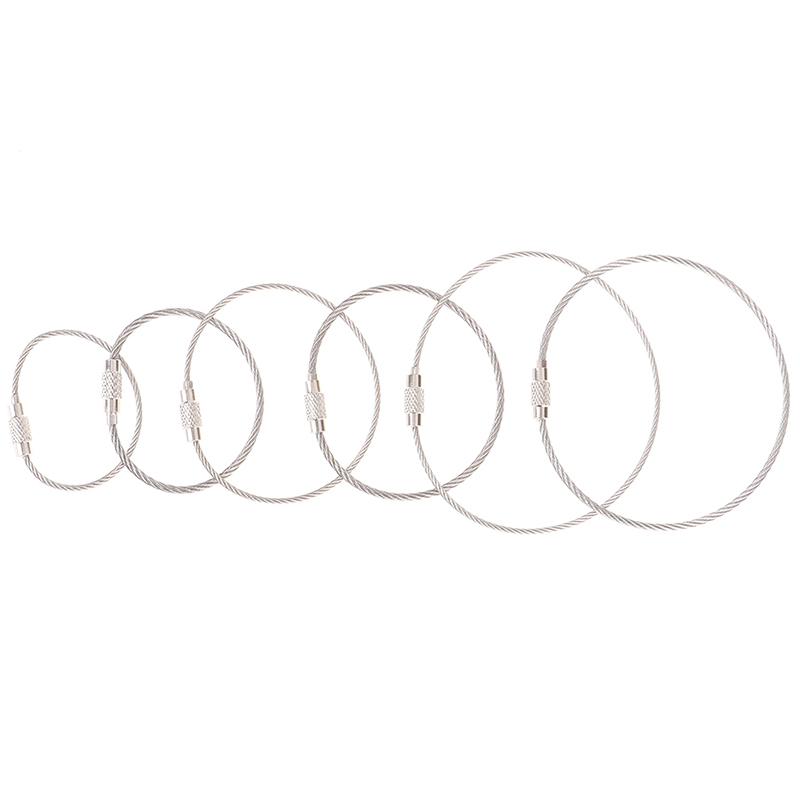 20 шт. Брелок из троса из нержавеющей стали, брелок-карабин на тросе