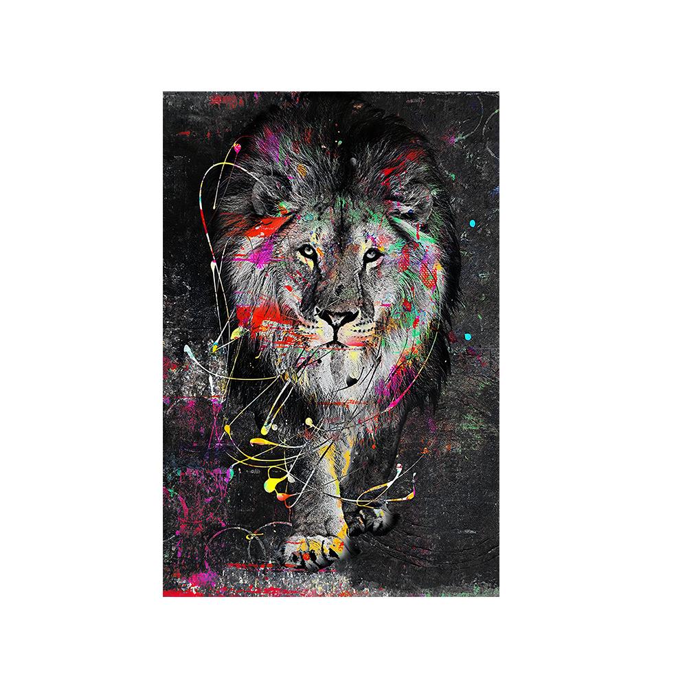 Абстрактное искусство льва на холсте, постеры и принты, граффити, животные, картины на стене, художественный декор, фотографии для гостиной, Cuadro