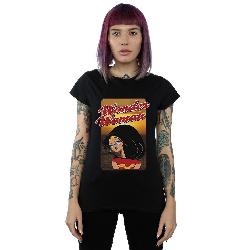 DC Comics Womens/Ladies Wonder Woman Sunset Cotton T-Shirt