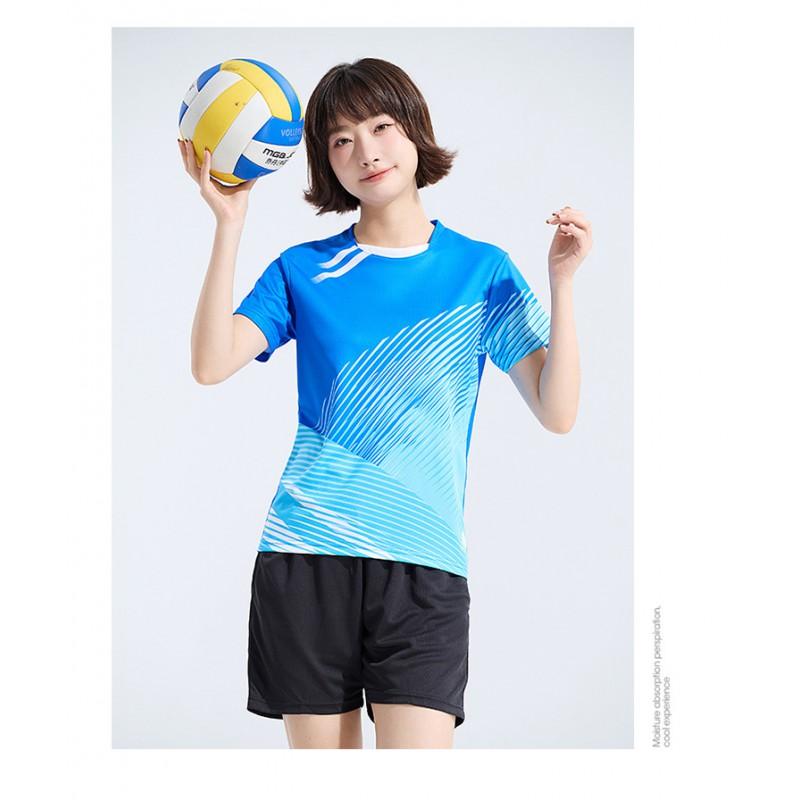 Quick-Dry Ice Silk Sports Set Men Women Breathable Polo Shirt Shorts Badminton Tennis Volleyball Training