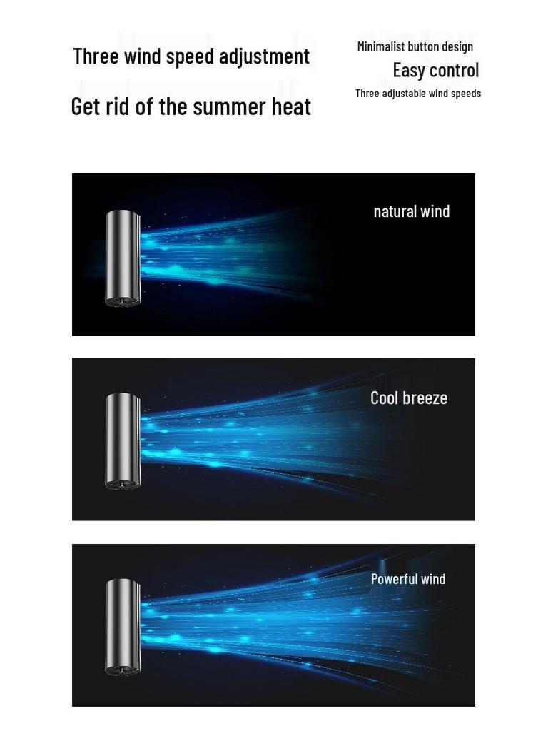 Vitessega USB Mini Car Seat Backrest Fan - Strong Airflow, 24-Year Cross-Border Design