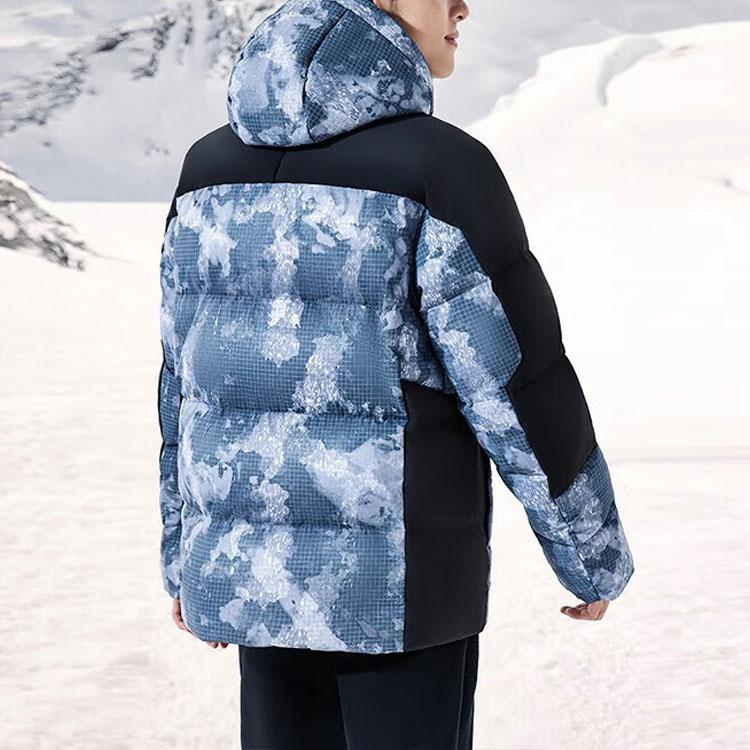 Anta Толстая повседневная куртка-пуховик с капюшоном и принтом, мужская верхняя одежда, белоснежный 152347946-4