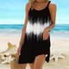 Beach Wear Mini Dress Print Fashion Color Splicing Casual Modern Dress Sleeveless Loose Fit Outdoor Daily Summer