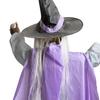 6 FT Halloween Flying Witch Decor Animated Hovering Witch with Scary Sound And Light-up Eyes for Outdoor Garden Yard Lawn Decoration