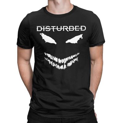 Мужские футболки с пугающим лицом, свеча, группа Disturbed, чистый хлопок, повседневные футболки с коротким рукавом, футболки в подарок на день рождения