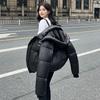 Black Down Jacket for Women New Style Medium-length Loose Thickened Medium-length Winter Cotton-padded Jacket