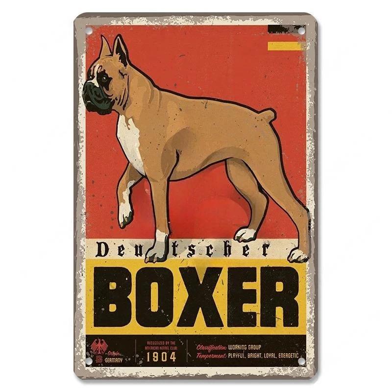Винтажный милый постер с изображением домашних собак, металлические жестяные знаки, такса, бульдог, металлическая табличка для сада, кофейни, кухни, домашнего декора на стену
