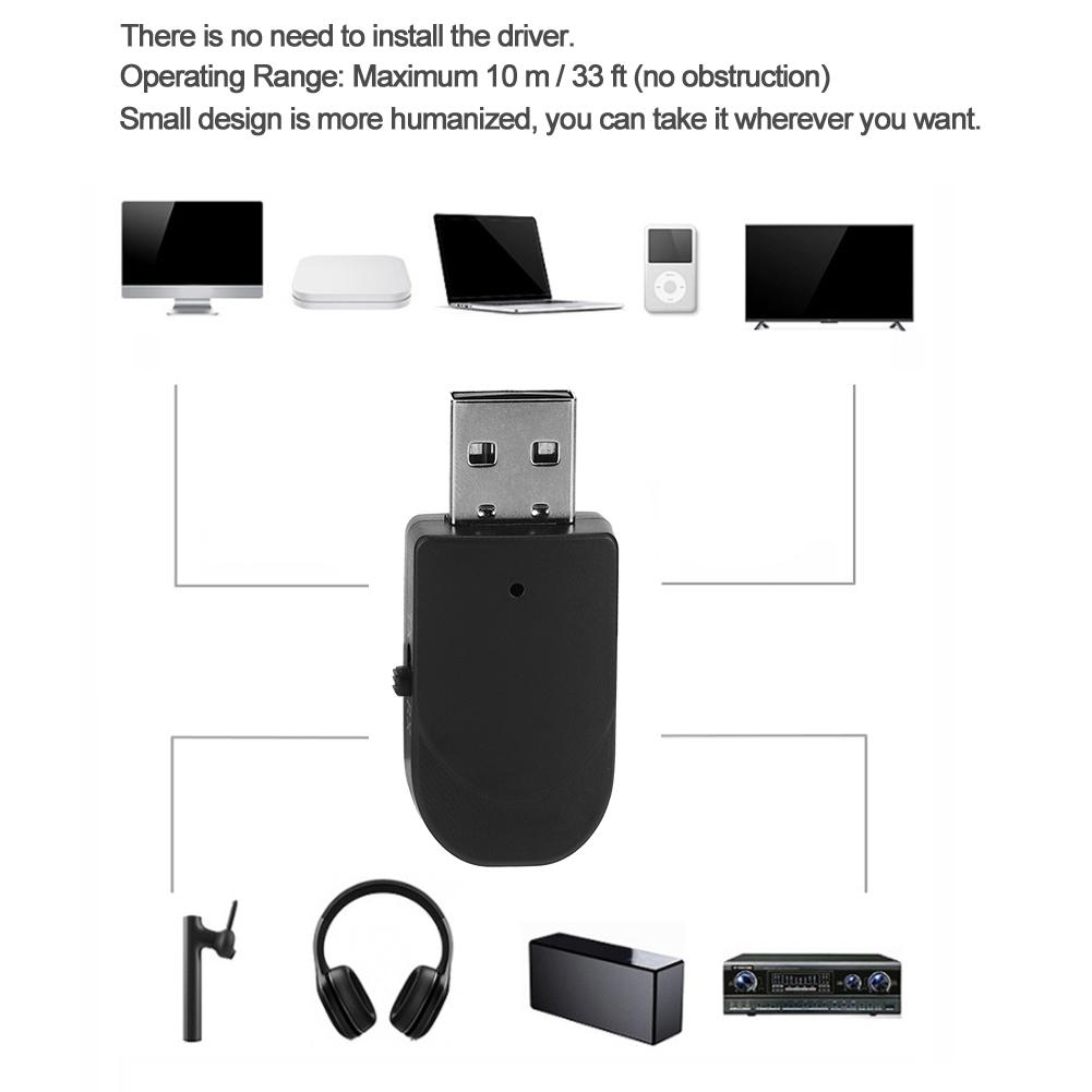 Bluetooth Аудио Приемник Передатчик 2 в 1 USB Стерео Музыкальный Беспроводной Адаптер для Автомобиля Телевизора Компьютера