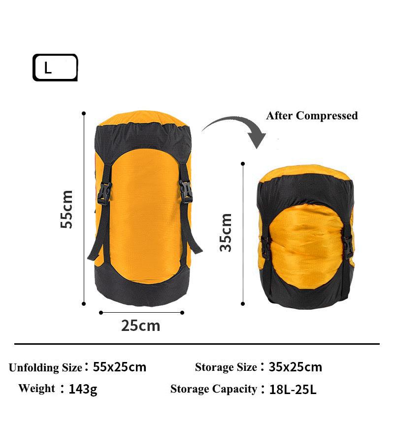 Для использования на открытом воздухе Водоотталкивающий Спальный мешок Чехол-упаковка Сжимаемый мешок для вещей Хранение в походе Сжимаемый мешок-чехол для бэкпэкинга Путешествий Пешего туризма