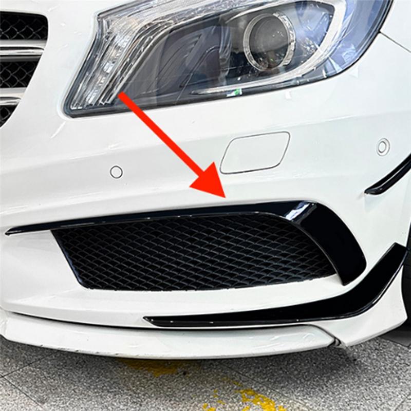 Car Front Bumper Lip Splitter Spoiler Fog Lamp Spoiler Cover Trim For A Class W176 AMG 2013-2015