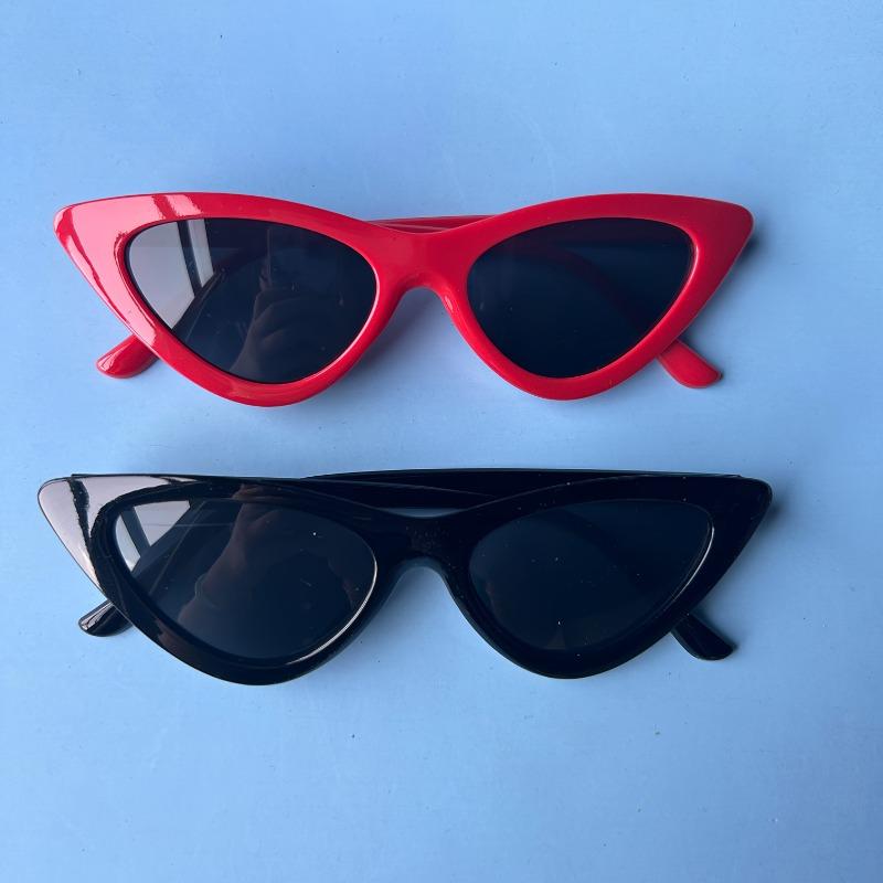 3 шт. Модные очки «кошачий глаз» для мальчиков и девочек - Стильный треугольный дизайн, декоративные обычные очки, идеально подходящие