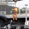 2D Acrylic Cute Giraffe Car Interior, Holiday Decorations, Christmas Tree Decorations, Couple Gifts, Home Decor, Keychain
