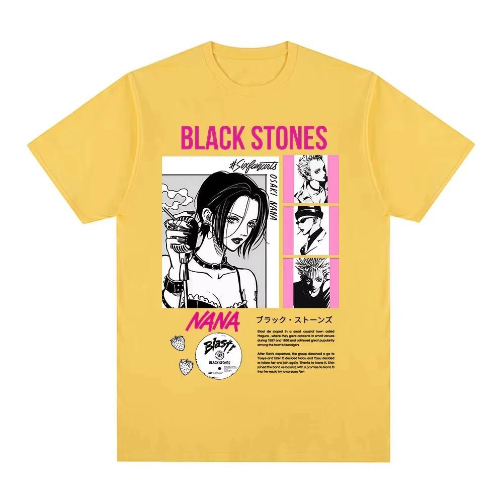 Аниме Нана Осаки Графика Black Stones Хлопок Y2k Футболка женская Мужская Летняя дышащая Японская Манга унисекс Короткий рукав
