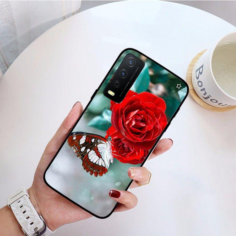 Чехол для телефона с красной бабочкой и розами для vivo Y31 Y30 Y33S Y11S Y12S Y17 Y20 Y20S Y21S Y1S Y53S Y15 Y19 Y91C V23, чехлы