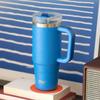 1200ml Tyeso Vacuum With Handle Bottle Stainless Steel Car Mug Straw Thermal Iced Travel Cup Tumbler Hot Cold Water Cup