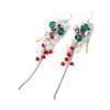 [K1073] - Designer Earrings 'Mineralia' Green White Red