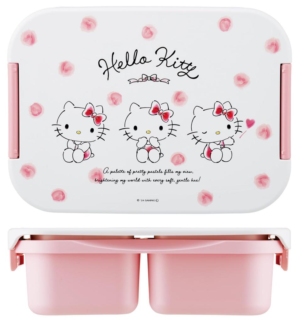 Skater Bento Single Dishwasher and Microwave Made in Sanrio Hello Kitty Watercolor Box, Antibacterial, Separate, Tight, Tier, 900ml, Safe, Japan,