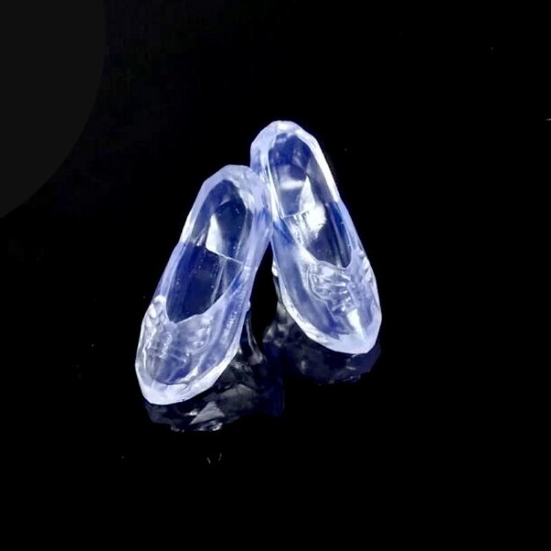 Акция унисекс 1 пара прозрачных хрустальных кукол Барби Пара хрустальных туфель Кукольная обувь Аксессуары для игрушек Туфли Барби туфли на высоком каблуке