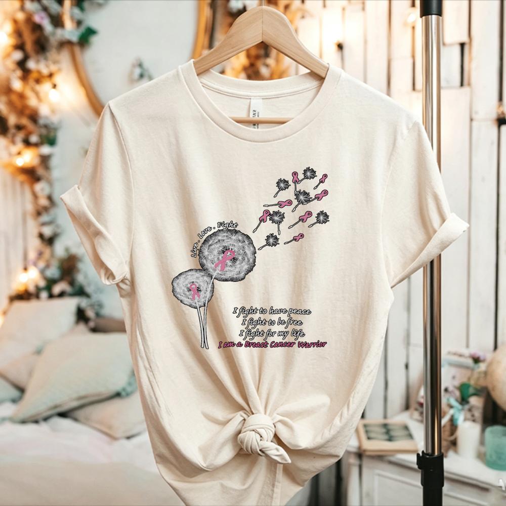 Women We Fight Together Butterfly Pink Ribbon T Shirt Breast Cancer Awareness Short Sleeve Tee Warrior Support Casual Cotton Top