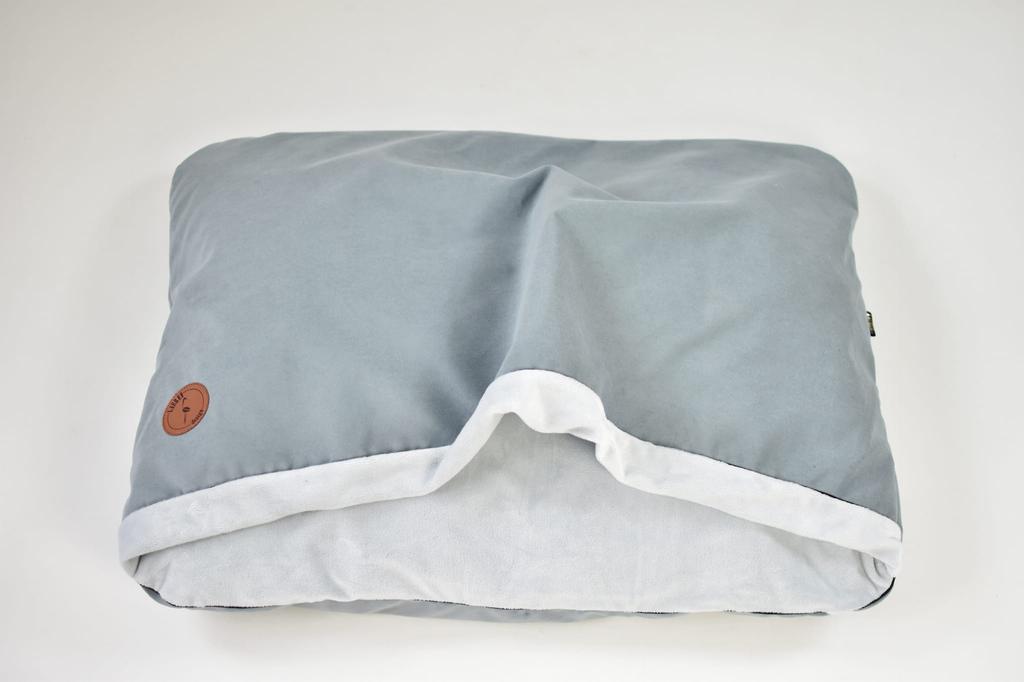 Mink Nel Gray Velvet + Gray Minky Smooth 80Cm X 60Cm