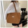 New Large-capacity Ins Corduroy Simple Tote Bag Female Mori Female Students Literary One-shoulder Messenger Bag